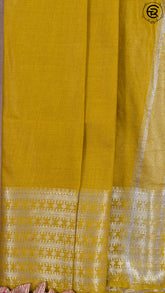 Mustard Yellow With Silver Zari Banarasi Warm Silk Saree